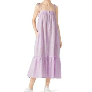 M.D.S. Stripes | Lavender Eyelet Midi Dress - w/Pockets